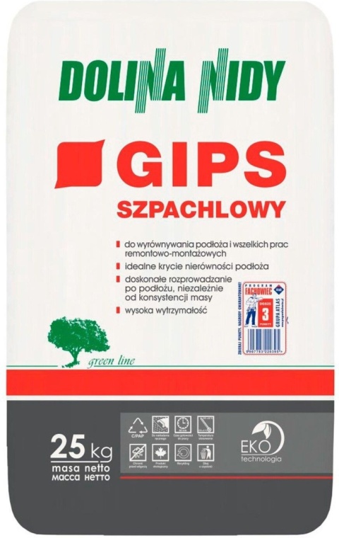 DOLINA NIDY GIPS SZPACHLOWY 25KG