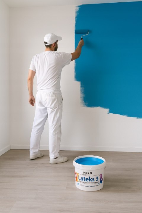 FARBA LATEKSOWA NERO LATEKS 3 - Śnieżnobiała, Matowa | Do wnętrz | 1L
