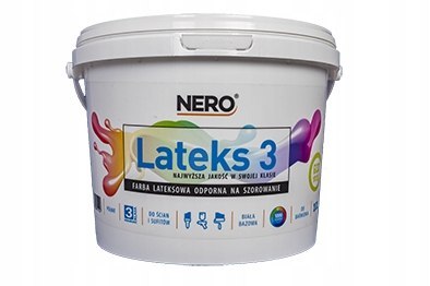 FARBA LATEKSOWA NERO LATEKS 3 – Śnieżnobiała, Matowa | Do wnętrz 10 L