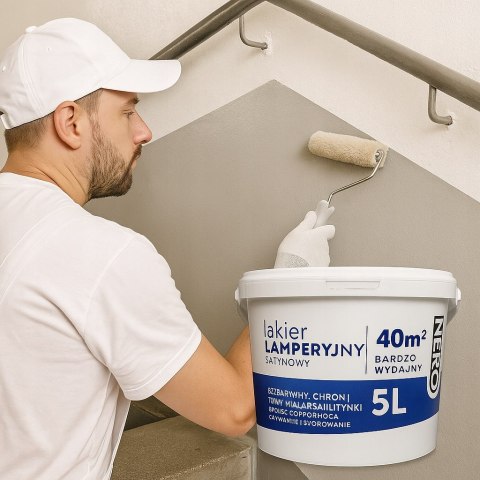 Lakier Lamperyjny NERO - Wodorozcieńczalny, satynowy, do wnętrz | 5L