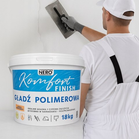 NERO GŁADŹ POLIMEROWA KOMFORT FINISH 27kg gotowa masa szpachlowa do wnętrz