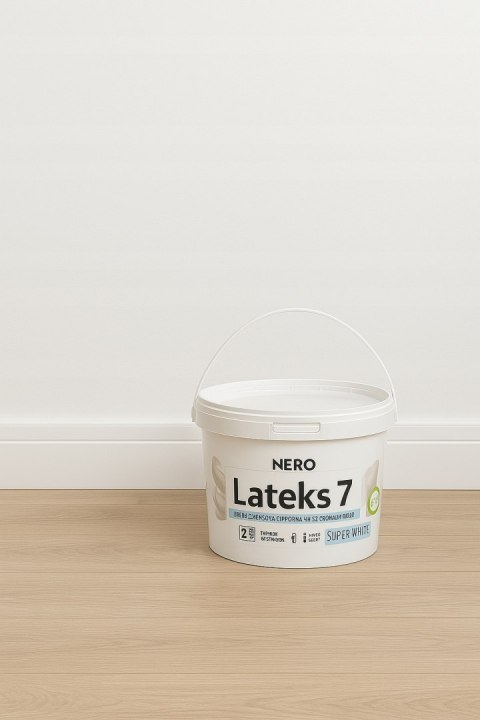 NERO LATEKS 7 SUPER WHITE - 1L Śnieżnobiała Farba Lateksowa do Wnętrz