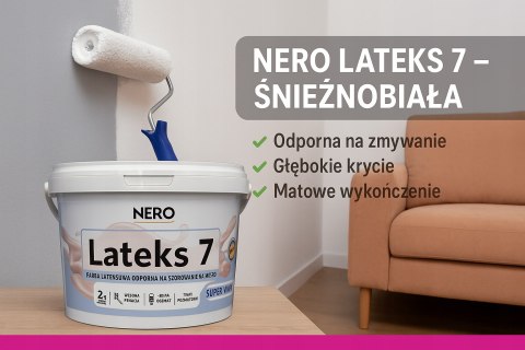 NERO LATEKS 7 SUPER WHITE 5L - Śnieżnobiała Farba Lateksowa do Wnętrz