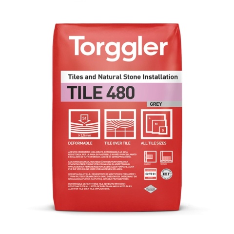Torggler TILE 480 – wysokoelastyczny klej biały C2TE S1 25 kg
